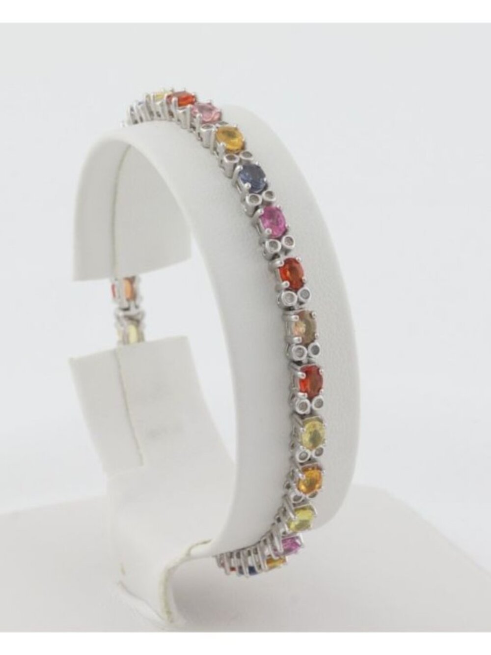 Sterling Silver Multicolor Natural Topaz Bracelet Tennis Bracelet 7" inch
